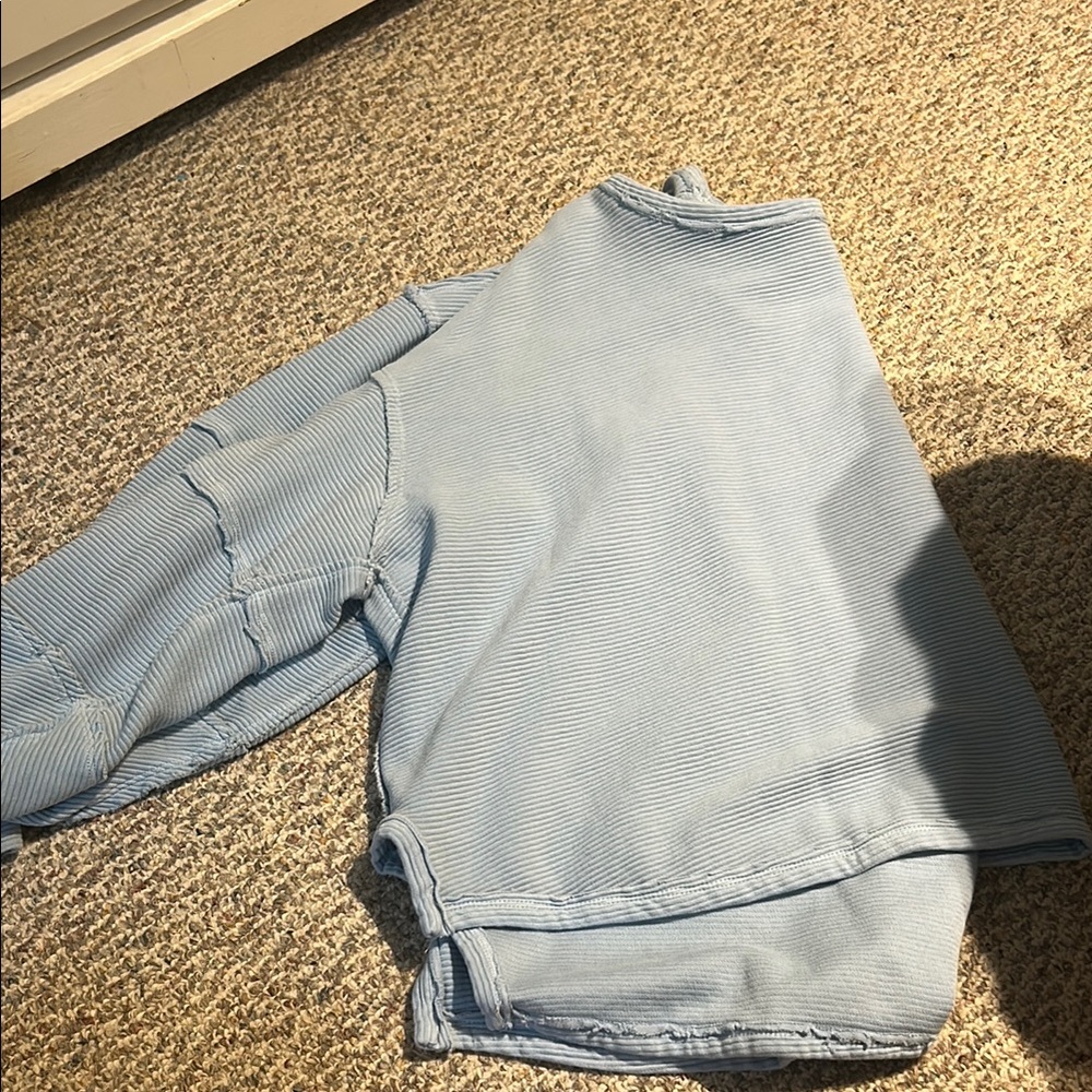 We The Free Light Blue Off-the-Shoulder Sweater